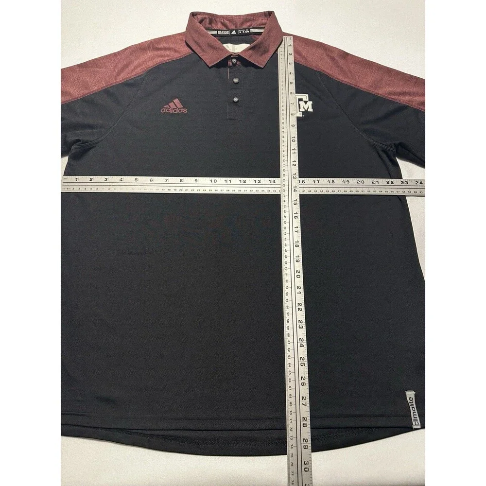 Texas A&M Aggies Adidas Golf Polo Mens Size XL Climalite NCAA *READ *SNAGS**